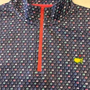 MASTERS Girls GOLF Masters Logo Quarter 1/4 Zip Pullover XL 12/14